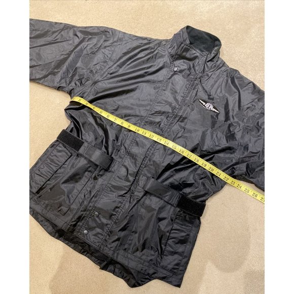 Womens XXS XS BIKEROAD Motorcycle Two Piece Rain Suit Polyester Black Jumpsuit - Picture 10 of 16